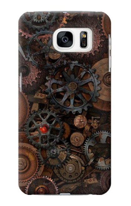 W3884 Steampunk Mechanical Gears Hard Case and Leather Flip Case For Samsung Galaxy S7