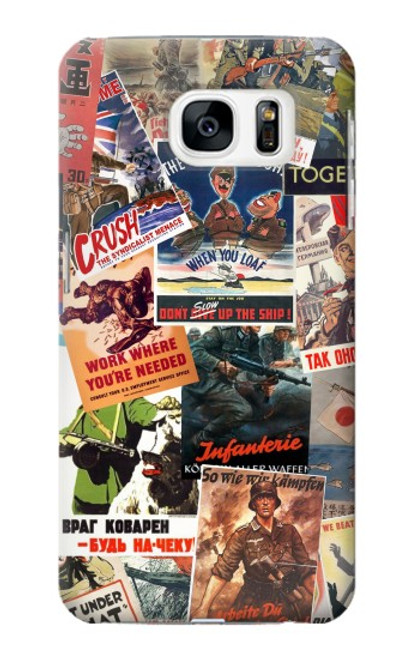 W3905 Vintage Army Poster Hard Case and Leather Flip Case For Samsung Galaxy S7