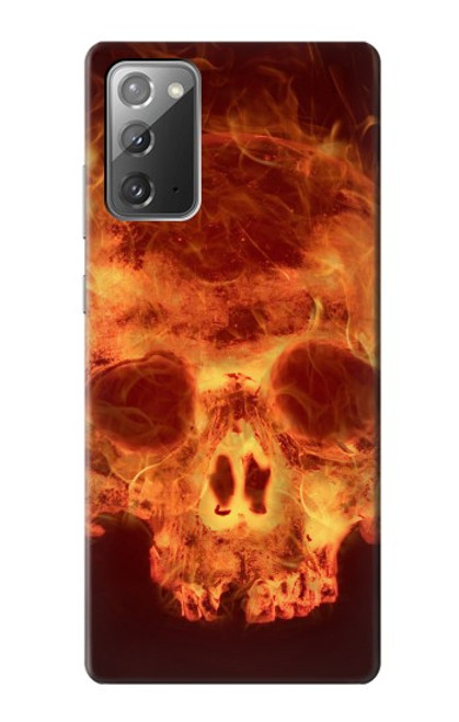 W3881 Fire Skull Hard Case and Leather Flip Case For Samsung Galaxy Note 20