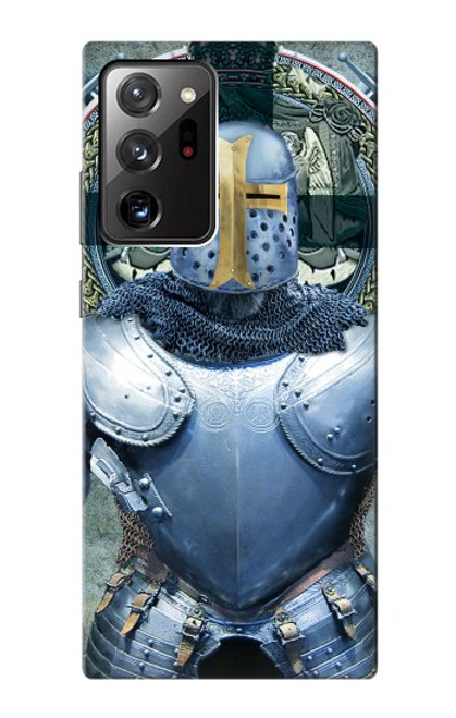 W3864 Medieval Templar Heavy Armor Knight Hard Case and Leather Flip Case For Samsung Galaxy Note 20 Ultra, Ultra 5G