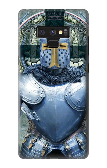 W3864 Medieval Templar Heavy Armor Knight Hard Case and Leather Flip Case For Note 9 Samsung Galaxy Note9