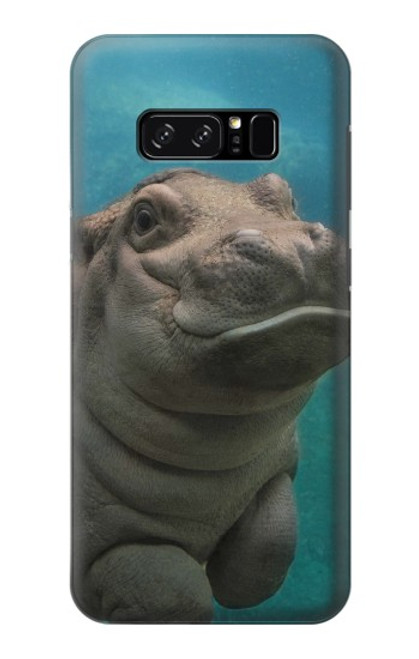 W3871 Cute Baby Hippo Hippopotamus Hard Case and Leather Flip Case For Note 8 Samsung Galaxy Note8