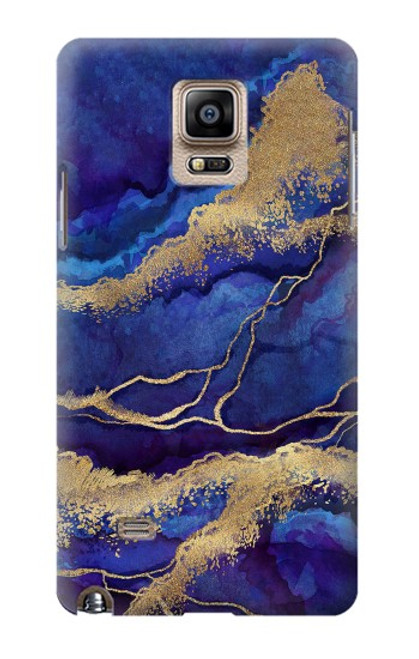 W3906 Navy Blue Purple Marble Hard Case and Leather Flip Case For Samsung Galaxy Note 4