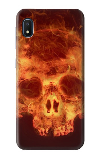 W3881 Fire Skull Hard Case and Leather Flip Case For Samsung Galaxy A10e