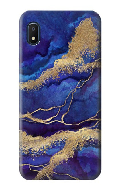 W3906 Navy Blue Purple Marble Hard Case and Leather Flip Case For Samsung Galaxy A10e