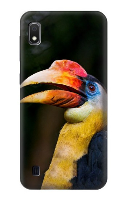W3876 Colorful Hornbill Hard Case and Leather Flip Case For Samsung Galaxy A10