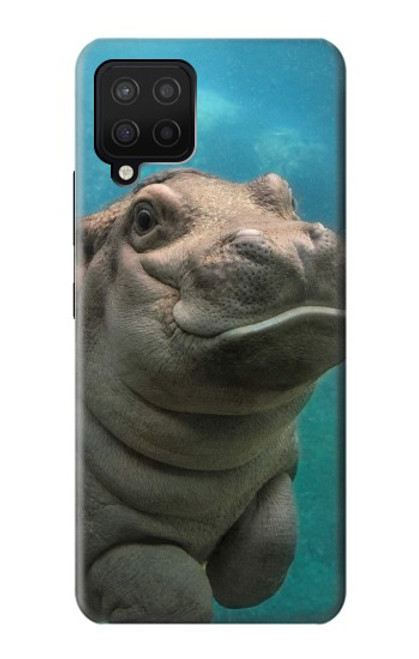 W3871 Cute Baby Hippo Hippopotamus Hard Case and Leather Flip Case For Samsung Galaxy A12