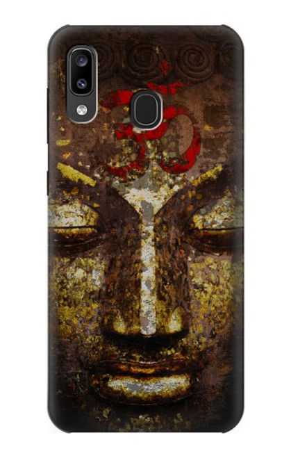 W3874 Buddha Face Ohm Symbol Hard Case and Leather Flip Case For Samsung Galaxy A20, Galaxy A30