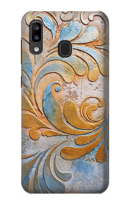 W3875 Canvas Vintage Rugs Hard Case and Leather Flip Case For Samsung Galaxy A20, Galaxy A30