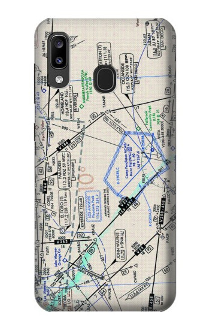 W3882 Flying Enroute Chart Hard Case and Leather Flip Case For Samsung Galaxy A20, Galaxy A30