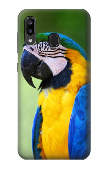W3888 Macaw Face Bird Hard Case and Leather Flip Case For Samsung Galaxy A20, Galaxy A30