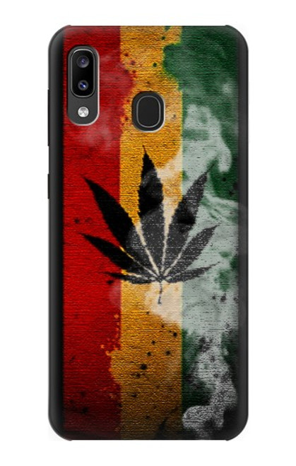 W3890 Reggae Rasta Flag Smoke Hard Case and Leather Flip Case For Samsung Galaxy A20, Galaxy A30