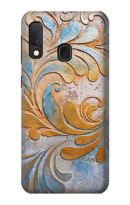 W3875 Canvas Vintage Rugs Hard Case and Leather Flip Case For Samsung Galaxy A20e