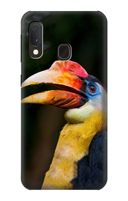 W3876 Colorful Hornbill Hard Case and Leather Flip Case For Samsung Galaxy A20e