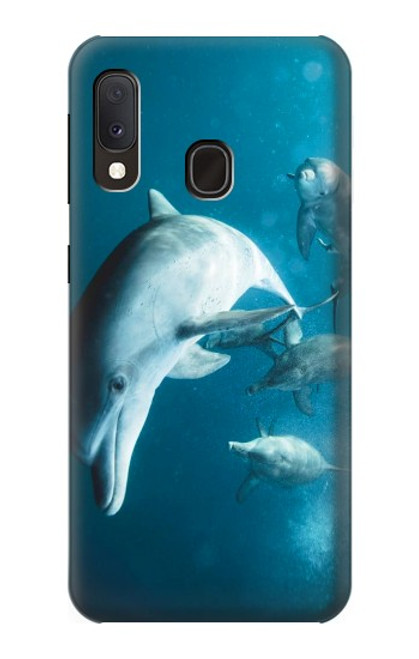 W3878 Dolphin Hard Case and Leather Flip Case For Samsung Galaxy A20e