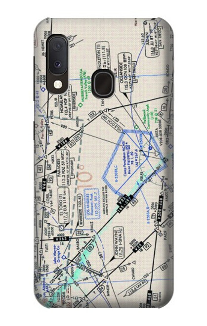 W3882 Flying Enroute Chart Hard Case and Leather Flip Case For Samsung Galaxy A20e