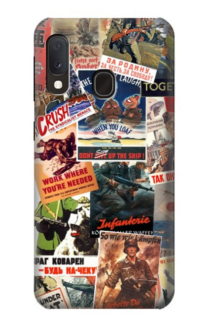 W3905 Vintage Army Poster Hard Case and Leather Flip Case For Samsung Galaxy A20e