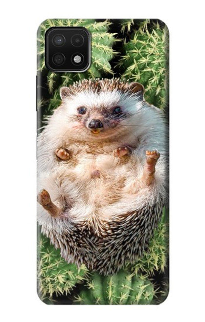W3863 Pygmy Hedgehog Dwarf Hedgehog Paint Hard Case and Leather Flip Case For Samsung Galaxy A22 5G