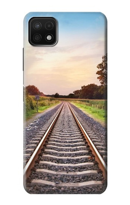 W3866 Railway Straight Train Track Hard Case and Leather Flip Case For Samsung Galaxy A22 5G