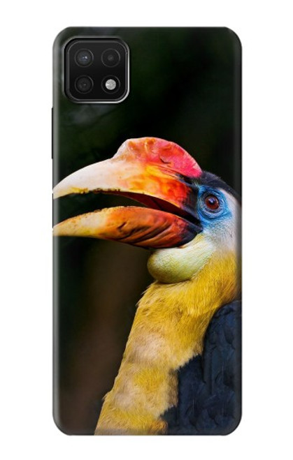 W3876 Colorful Hornbill Hard Case and Leather Flip Case For Samsung Galaxy A22 5G