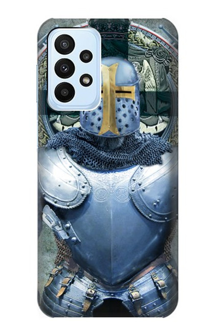 W3864 Medieval Templar Heavy Armor Knight Hard Case and Leather Flip Case For Samsung Galaxy A23