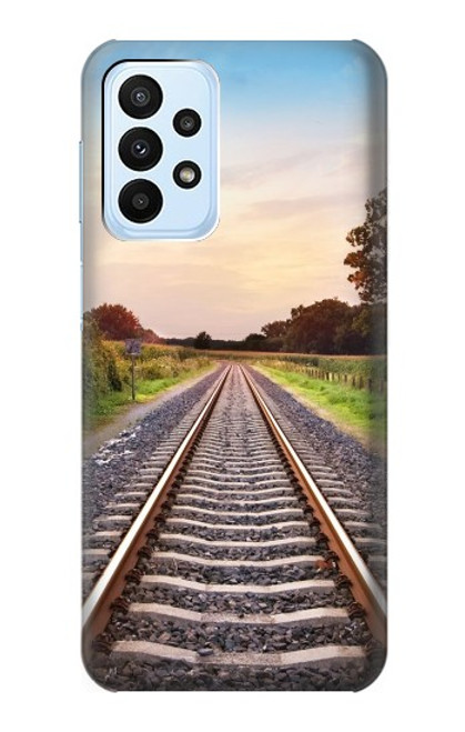 W3866 Railway Straight Train Track Hard Case and Leather Flip Case For Samsung Galaxy A23