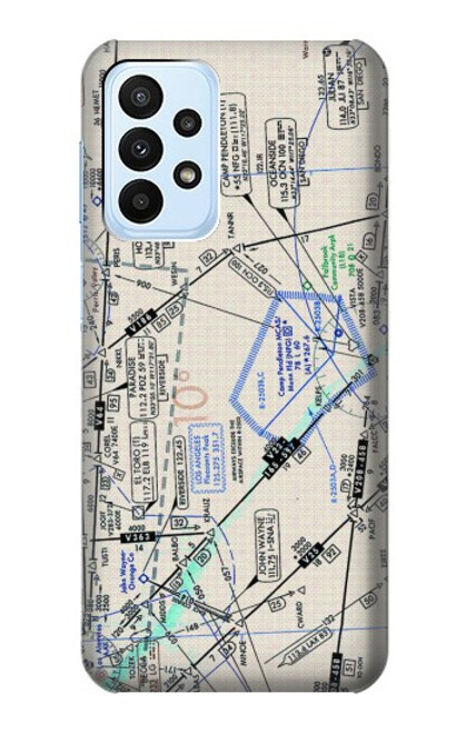W3882 Flying Enroute Chart Hard Case and Leather Flip Case For Samsung Galaxy A23