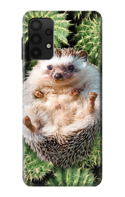 W3863 Pygmy Hedgehog Dwarf Hedgehog Paint Hard Case and Leather Flip Case For Samsung Galaxy A32 4G