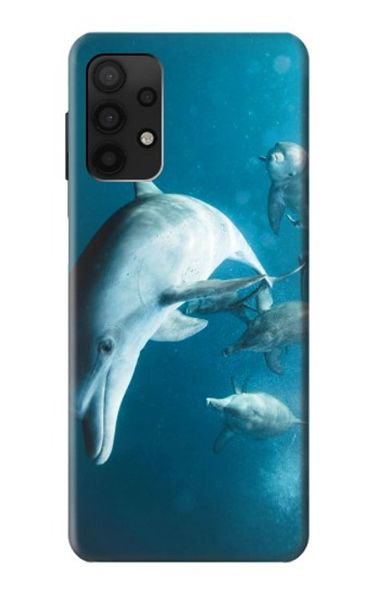 W3878 Dolphin Hard Case and Leather Flip Case For Samsung Galaxy A32 4G