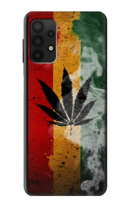 W3890 Reggae Rasta Flag Smoke Hard Case and Leather Flip Case For Samsung Galaxy A32 4G