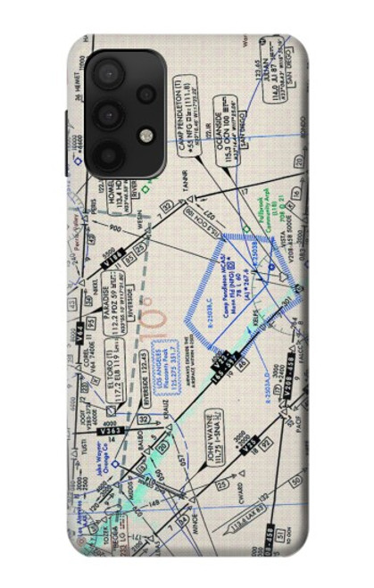 W3882 Flying Enroute Chart Hard Case and Leather Flip Case For Samsung Galaxy A32 5G