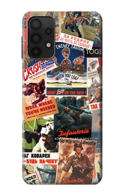 W3905 Vintage Army Poster Hard Case and Leather Flip Case For Samsung Galaxy A32 5G