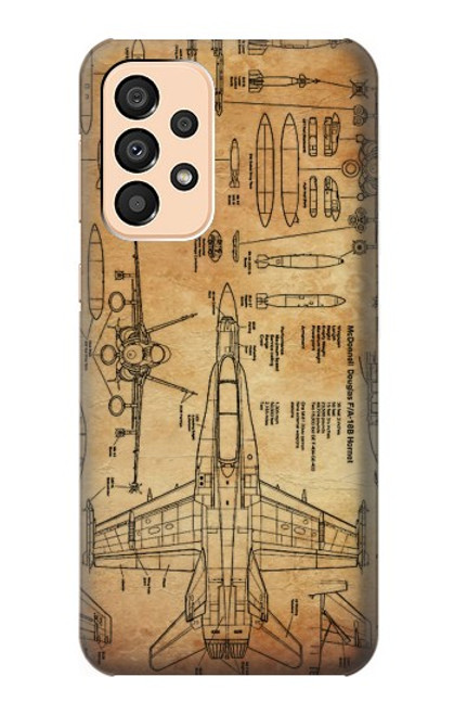 W3868 Aircraft Blueprint Old Paper Hard Case and Leather Flip Case For Samsung Galaxy A33 5G