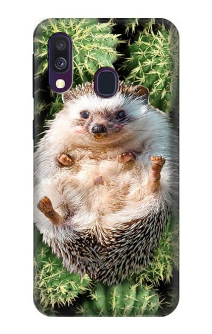 W3863 Pygmy Hedgehog Dwarf Hedgehog Paint Hard Case and Leather Flip Case For Samsung Galaxy A40