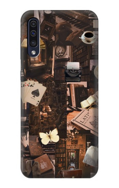 W3877 Dark Academia Hard Case and Leather Flip Case For Samsung Galaxy A50