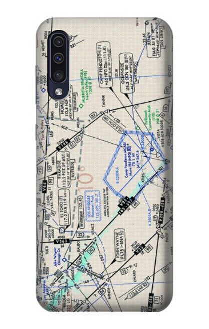 W3882 Flying Enroute Chart Hard Case and Leather Flip Case For Samsung Galaxy A50