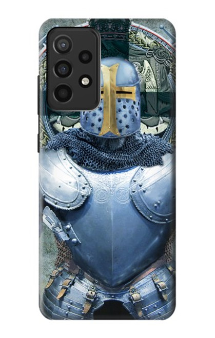 W3864 Medieval Templar Heavy Armor Knight Hard Case and Leather Flip Case For Samsung Galaxy A52, Galaxy A52 5G