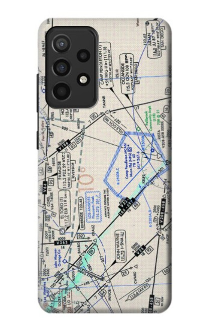W3882 Flying Enroute Chart Hard Case and Leather Flip Case For Samsung Galaxy A52, Galaxy A52 5G