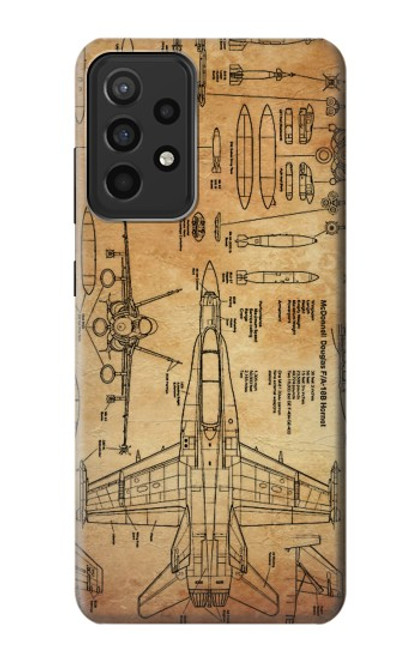W3868 Aircraft Blueprint Old Paper Hard Case and Leather Flip Case For Samsung Galaxy A52s 5G