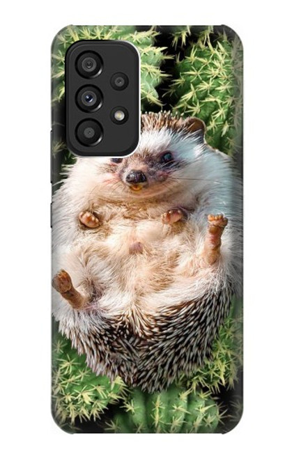 W3863 Pygmy Hedgehog Dwarf Hedgehog Paint Hard Case and Leather Flip Case For Samsung Galaxy A53 5G