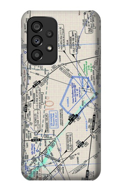 W3882 Flying Enroute Chart Hard Case and Leather Flip Case For Samsung Galaxy A53 5G