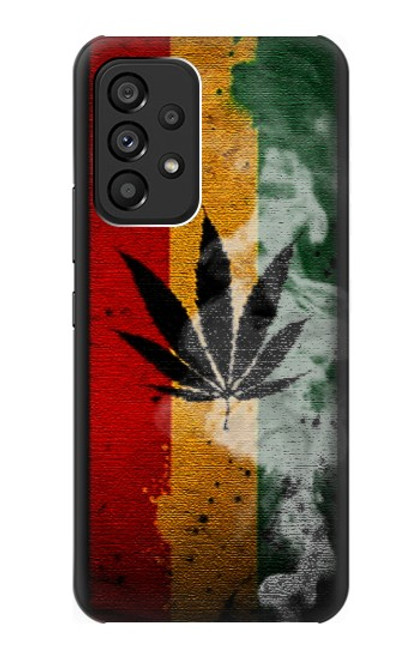 W3890 Reggae Rasta Flag Smoke Hard Case and Leather Flip Case For Samsung Galaxy A53 5G