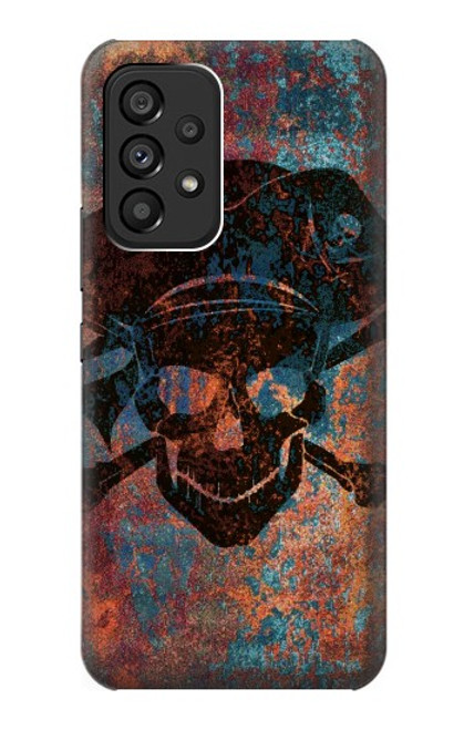 W3895 Pirate Skull Metal Hard Case and Leather Flip Case For Samsung Galaxy A53 5G