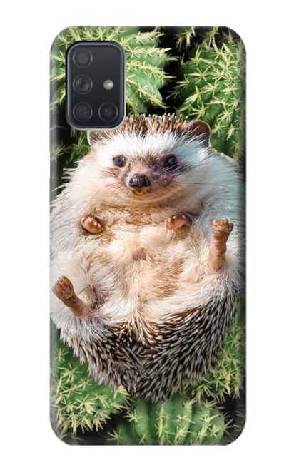 W3863 Pygmy Hedgehog Dwarf Hedgehog Paint Hard Case and Leather Flip Case For Samsung Galaxy A71 5G