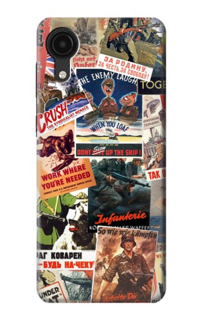 W3905 Vintage Army Poster Hard Case and Leather Flip Case For Samsung Galaxy A03 Core