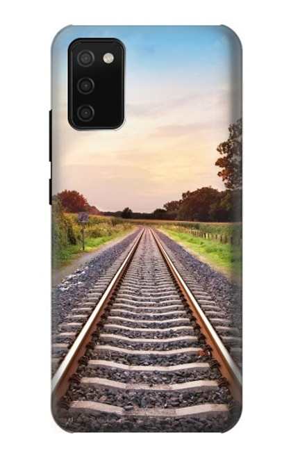 W3866 Railway Straight Train Track Hard Case and Leather Flip Case For Samsung Galaxy A02s, Galaxy M02s  (NOT FIT with Galaxy A02s Verizon SM-A025V)