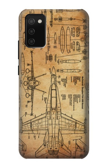 W3868 Aircraft Blueprint Old Paper Hard Case and Leather Flip Case For Samsung Galaxy A02s, Galaxy M02s  (NOT FIT with Galaxy A02s Verizon SM-A025V)