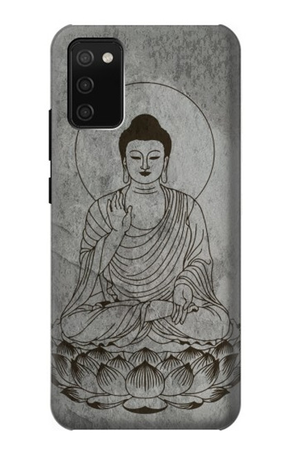 W3873 Buddha Line Art Hard Case and Leather Flip Case For Samsung Galaxy A02s, Galaxy M02s  (NOT FIT with Galaxy A02s Verizon SM-A025V)