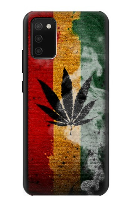 W3890 Reggae Rasta Flag Smoke Hard Case and Leather Flip Case For Samsung Galaxy A02s, Galaxy M02s  (NOT FIT with Galaxy A02s Verizon SM-A025V)