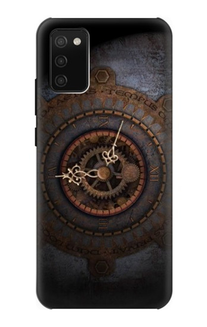 W3908 Vintage Clock Hard Case and Leather Flip Case For Samsung Galaxy A02s, Galaxy M02s  (NOT FIT with Galaxy A02s Verizon SM-A025V)